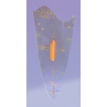 Parabel-Schablone, Macrolon transparent, Sinuskurve außen, 60 cm, 